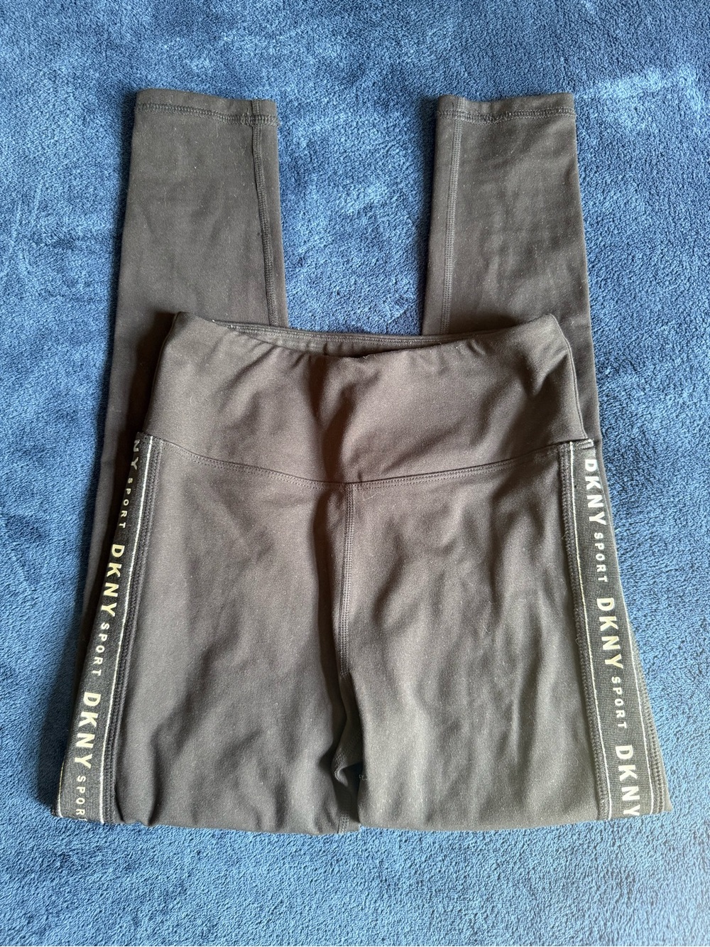 DKNY Sport Black Activewear Top with Logo Print
